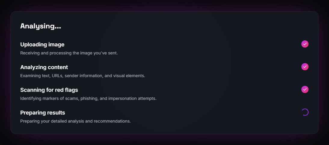 An AI tool scanning a screenshot for hidden signs of digital manipulation